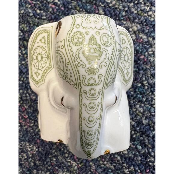 RARE Green MLESNA Noritake Lanka Porcelain Sri Lanka ELEPHLANT Figurine tea - Picture 2 of 6
